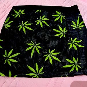 IHEARTRAVES black mini mesh weed print skirt festival rave dolls kill